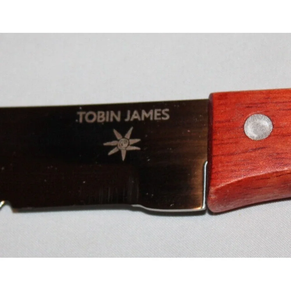 Tobin James Cellars Winery steak knife set (6) w/ knife block NIB Paso Robles CA